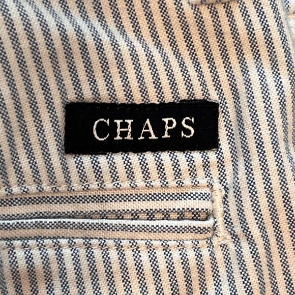 Mens‎ CHAPS Stretch Shorts Size 34 Pre-owned Blue/White Striped Summer - Picture 4 of 7